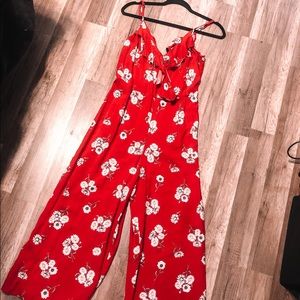 H&M Red Floral Jumpsuit!